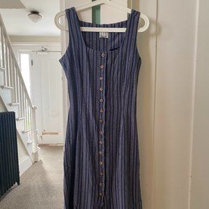 Vintage '90s IVY IMPRESSIONS Day Dress | Blue & White | Size 10